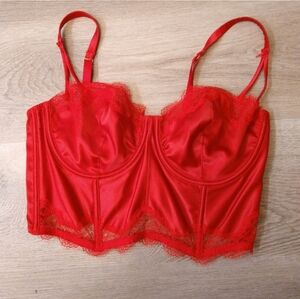 Victoria's Secret Dream Angels 36D Satin Lace Unlined Balconet Longline Bra